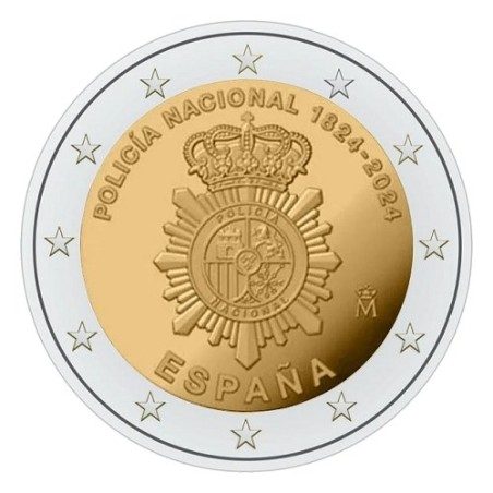 2 Euros Espagne 2024, UNC, Police Nationale