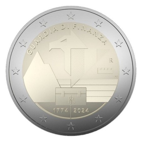 copy of 2 Euros Italie 2024, UNC, 250 ans du Garde des Finances