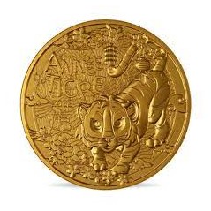 Pièce de 1/4 d'euros 2022 UNC, France, Année du Tigre