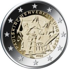 2 Euros Allemagne 2024, coffret BU 5 pièces (ADFGJ), La constitution de Francfort