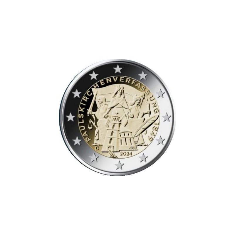 2 Euros Allemagne 2024, coffret BU 5 pièces (ADFGJ), La constitution de Francfort