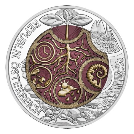 Pièce de 25 Euros Autriche 2024, BU, Niobium, Edaphon