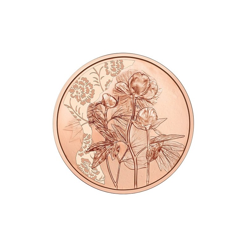 10 Euros Autriche 2024, UNC Cuivre, La pivoine