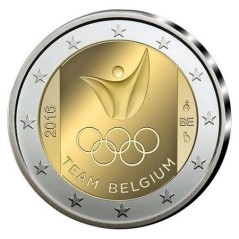 2 Euros Belgique 2016, BU sous coincard, Jeux olympiques de Rio, Version française