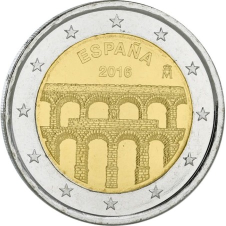 2 Euros Espagne 2016, UNC, Aqueduc de Ségovie