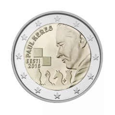 2 Euros Estonie 2016, UNC, Paul Keres