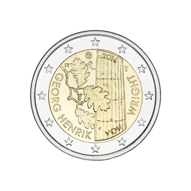 2 Euros Finlande 2016, UNC, Georg Henrik von Wright