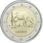 2 Euros Lettonie 2016, UNC, Agriculture Lettone vache brune