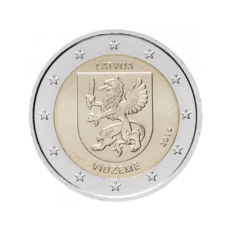 2 Euros Lettonie 2016, UNC, Vidzeme