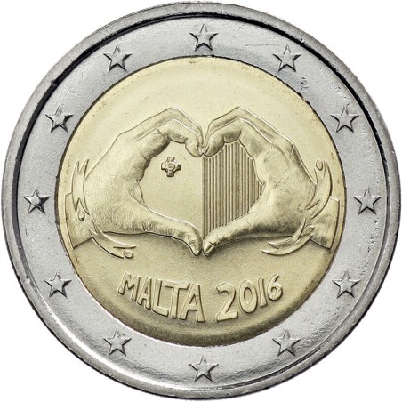 2 Euros Malte 2016, UNC, Love Children in Solidarity