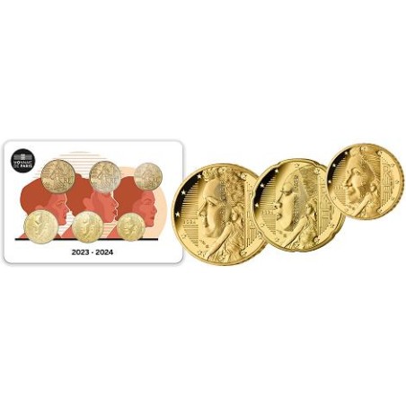 Nouvelle face 10, 20 et 50 cents France 2023-2024 BU Sextuple Coincard