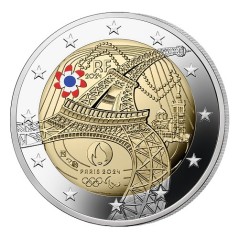 copy of 2 €uros France 2024, UNC, La Tour Eiffel danse JO Paris 2024