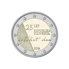 2 Euros Slovénie 2016, UNC, 25ème anniversaire de l'indépendance de la République de Slovénie