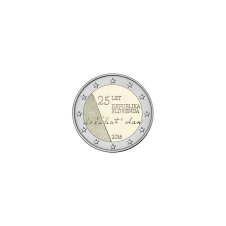 2 Euros Slovénie 2016, UNC, 25ème anniversaire de l'indépendance de la République de Slovénie