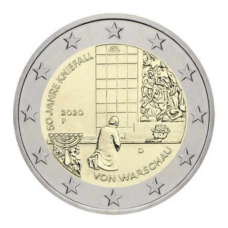 2 Euros Allemagne 2020, UNC atelier D, Génuflexion de Varsovie