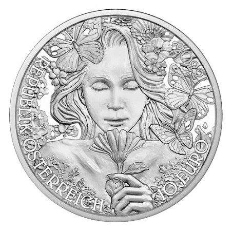 10 Euros Autriche 2022, Argent, BU, Le souci