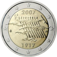 2 Euros Finlande 2007, UNC, 90ᵉ anniversaire de la déclaration d’indépendance finlandaise