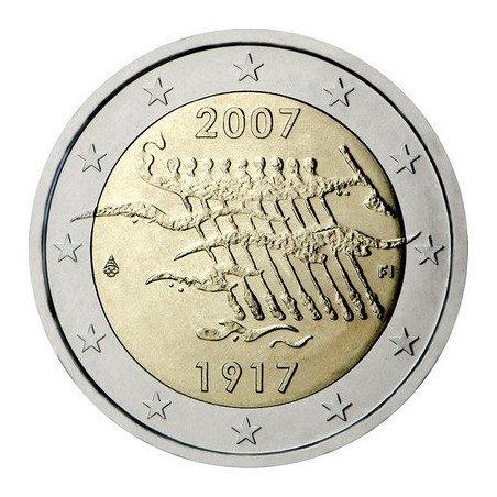 2 Euros Finlande 2007, UNC, 90ᵉ anniversaire de la déclaration d’indépendance finlandaise