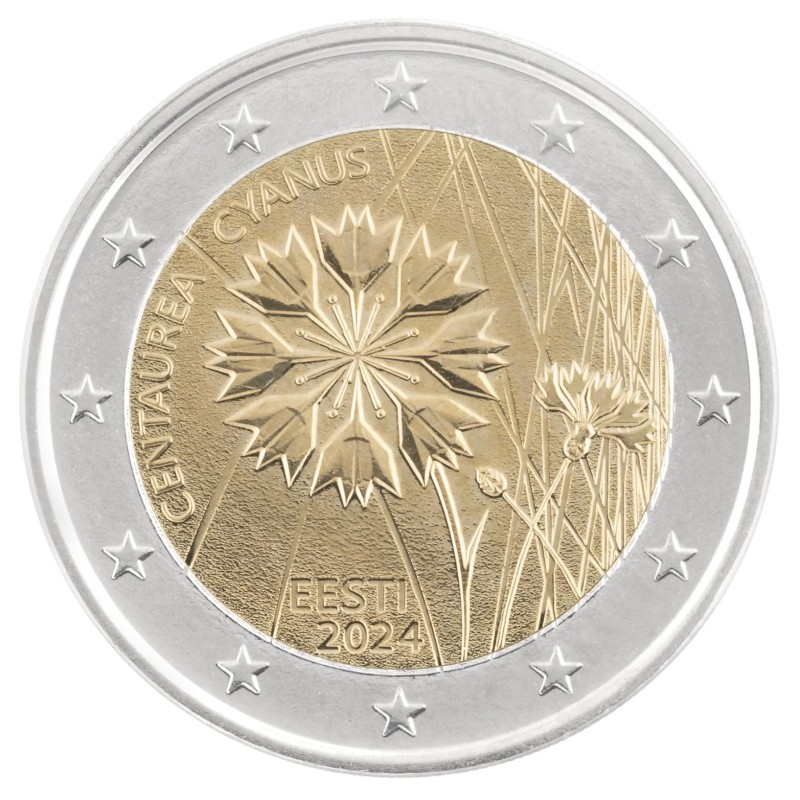 2 euros Estonie 2024 UNC Le Bleuet