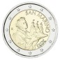 Duo Saint-Marin 2024 UNC, 1 Euro Saint-Marin, La deuxième tour "LA CESTA" et 2 Euros, Portrait de Saint-Marin