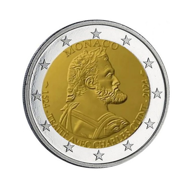 2 Euros Monaco 2024 BE, 500 ans du traité de Burgos, Charles Quint