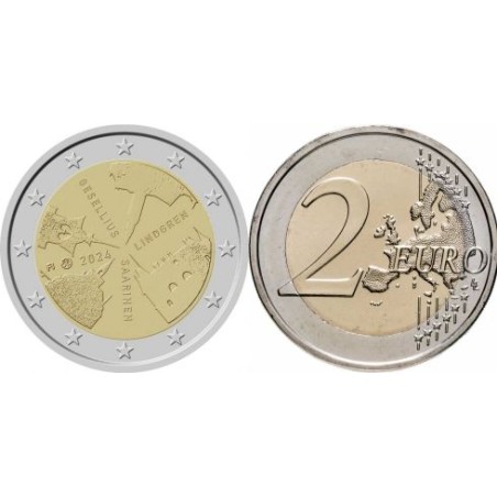 2 euros Finlande 2024, UNC, Architectures de Finlande, Gesellius, Lindgren, Saarinen