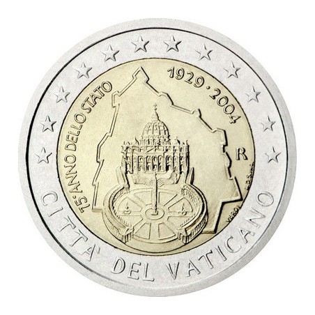 2 Euros Vatican 2004, 75 ans de la cité du Vatican.