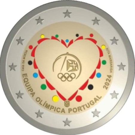 copy of 2 Euros Portugal 2024, UNC, La team Portugal JO Paris