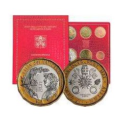 Série 9 Pièces euros Vatican 2024, BU, Coffret édition spéciale, les Armoiries du Pape François avec 5 euros bimétallique