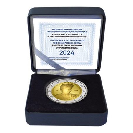 copy of 2 euros Grèce 2024, UNC, 150 ans de la naissance de Pénélope DELTA