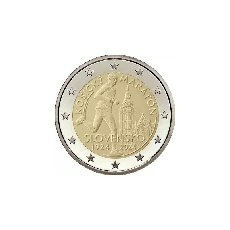 2 Euros Slovaquie 2024, UNC, Les 100 ans du marathon de Košice.