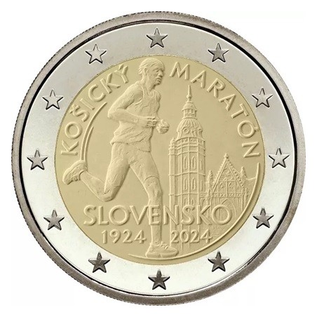 2 Euros Slovaquie 2024, UNC, Les 100 ans du marathon de Košice.