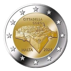 Coffret 9 pièces BU, Malte 2024, face national et  la pièce de 2€ "la Citadelle de GOZO"