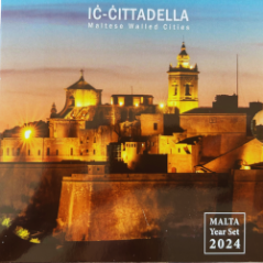 Coffret 9 pièces BU, Malte 2024, face national et  la pièce de 2€ "la Citadelle de GOZO"