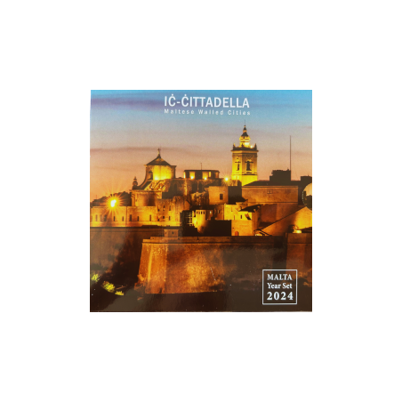 Coffret 9 pièces BU, Malte 2024, face national et  la pièce de 2€ "la Citadelle de GOZO"