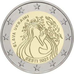 2 Euros Estonie 2022, BU, Paix en Ukraine