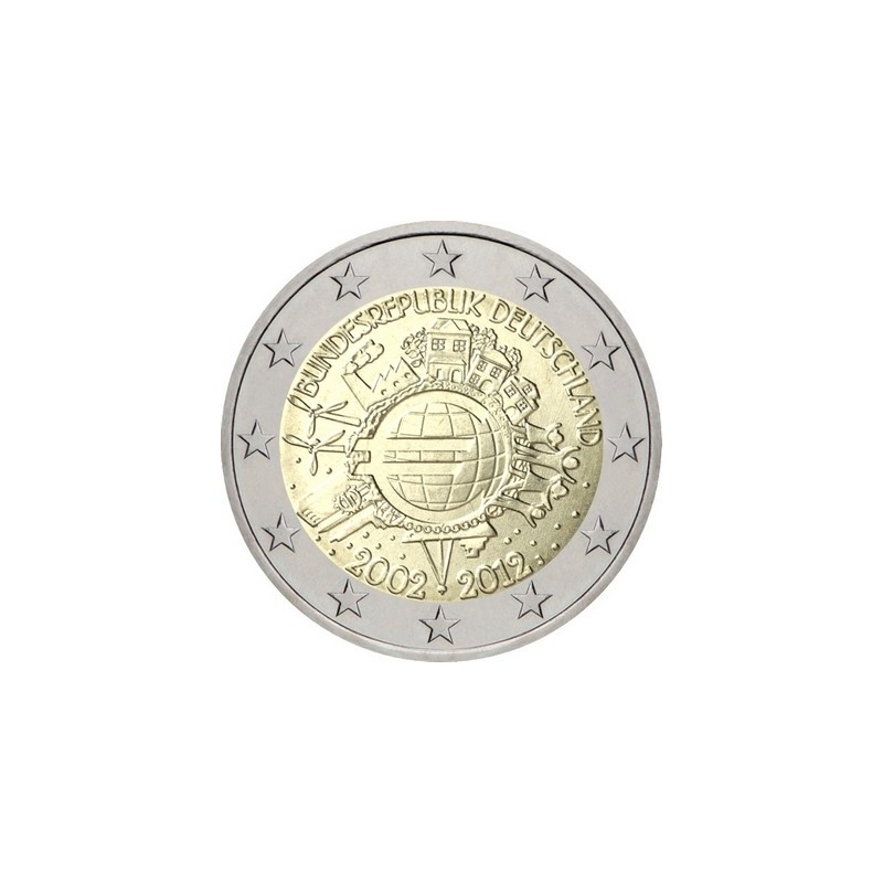 2 Euros Allemagne 2012, UNC, 10ᵉ anniversaire de l’€uro, Atelier A