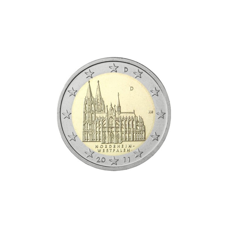 Lot de 5x2 Euros Allemagne 2011, UNC, Présidence de la Rhénanie-du-Nord-Westphalie au Bundesrat (ADFGJ)