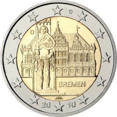 Lot de 5x2 Euros Allemagne 2010, UNC, Présidence de Brême au Bundesrat (ADFGJ)