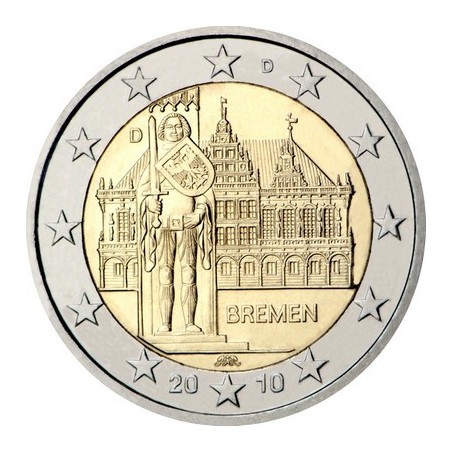 Lot de 5x2 Euros Allemagne 2010, UNC, Présidence de Brême au Bundesrat (ADFGJ)