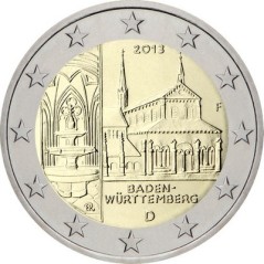 Lot de 2 Euros Allemagne 2013, UNC, Présidence du Baden-Wurtemberg au Brundesrat (ADFGJ)