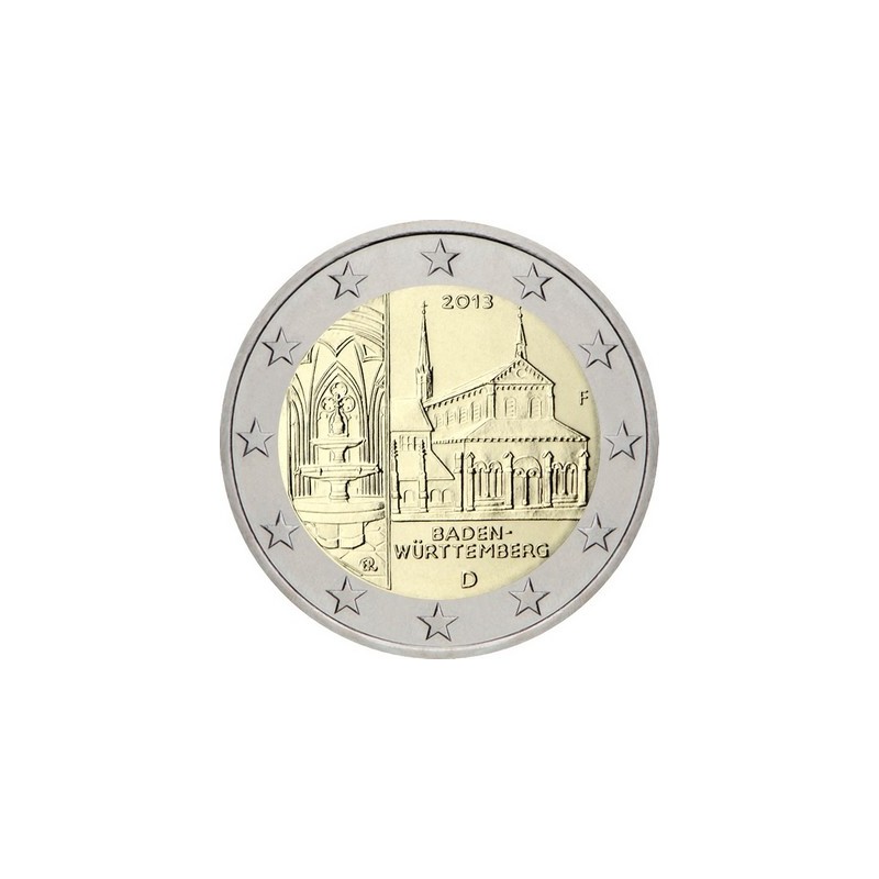 Lot de 2 Euros Allemagne 2013, UNC, Présidence du Baden-Wurtemberg au Brundesrat (ADFGJ)