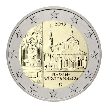 Lot de 2 Euros Allemagne 2013, UNC, Présidence du Baden-Wurtemberg au Brundesrat (ADFGJ)