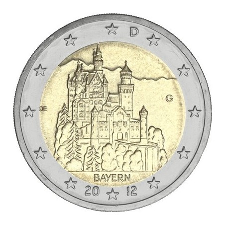 Lot de 2 Euros Allemagne 2012, UNC, Présidence de la Bavière au Bundesrat (ADFGJ)