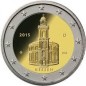 Lot de 5x2 Euros (ADFGJ), Allemagne 2015, UNC,  la présidence de la Hesse au Bundesrat. (Eglise Saint-Paul de Francfort)