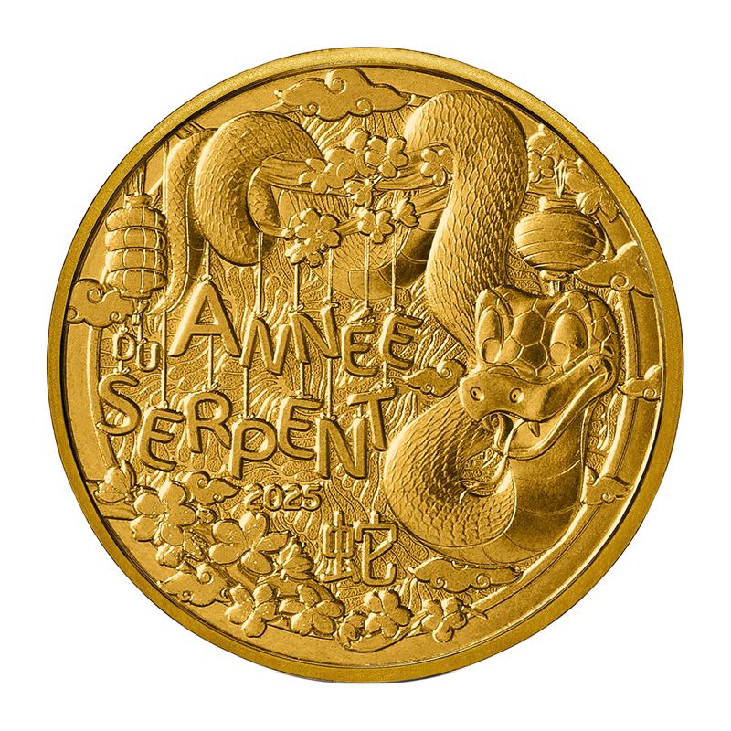 Pièce de 1/4 d'euros 2025 UNC, France, Année du Serpent