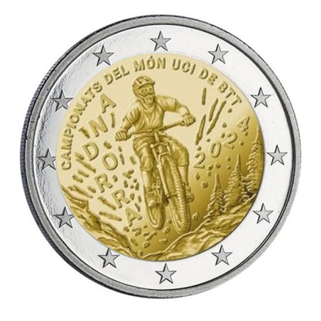 copy of 2 Euros Andorre 2024, BU, 100 ans de ski en Andorre