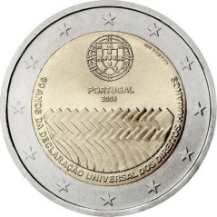 2 Euros Portugal 2008, UNC, 60ᵉ anniversaire de la Déclaration universelle des droits de l’Homme