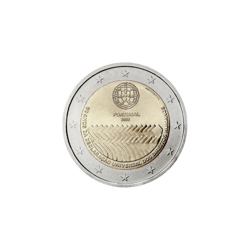 2 Euros Portugal 2008, UNC, 60ᵉ anniversaire de la Déclaration universelle des droits de l’Homme