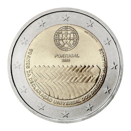 2 Euros Portugal 2008, UNC, 60ᵉ anniversaire de la Déclaration universelle des droits de l’Homme